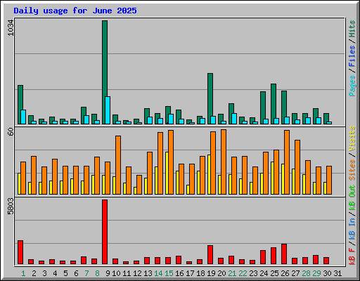 Daily usage for June 2025