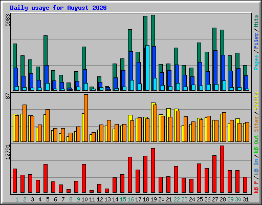 Daily usage for August 2026
