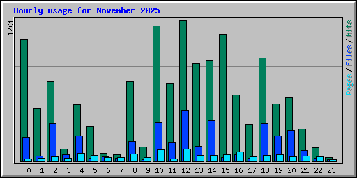 Hourly usage for November 2025