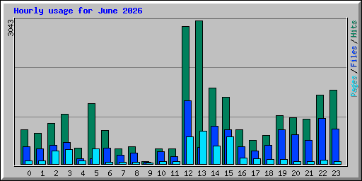 Hourly usage for June 2026