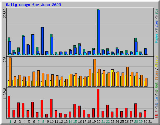 Daily usage for June 2025