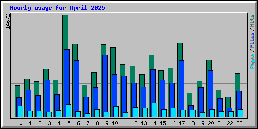 Hourly usage for April 2025