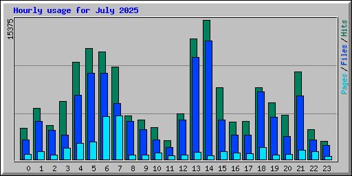 Hourly usage for July 2025