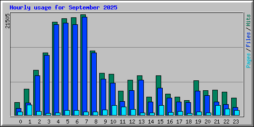 Hourly usage for September 2025