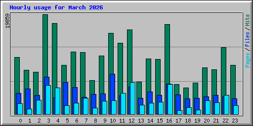 Hourly usage for March 2026