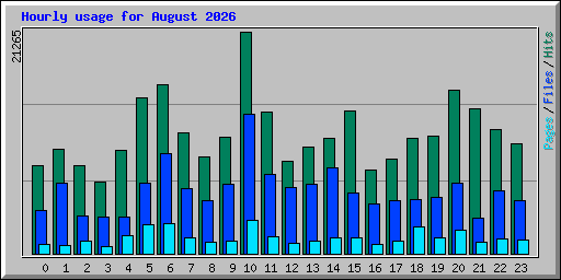 Hourly usage for August 2026